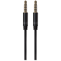 Maplin 3.5mm Aux Stereo 4 Pole Jack Plug to 3.5mm 4 Pole Jack Plug Cable - Black, 3m