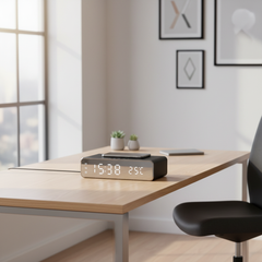 Opansten Wireless Charger Dock with Alarm Clock & Thermometer