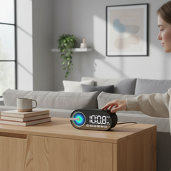 XMSJ Wireless Bluetooth Speaker Alarm Clock RGB Mirror Home