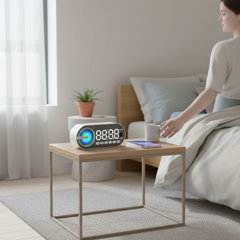XMSJ Wireless Bluetooth Speaker Alarm Clock RGB Mirror Home