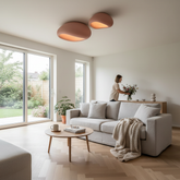 Minimalist Stucco Textured Pebble Stone Plaster Ceiling Light