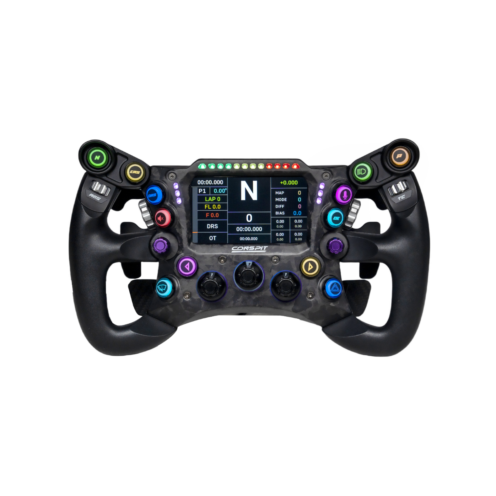 Trak Racer UK Conspit 290GP Formula steering wheel with 3D ergonomic design, suitable for sim racing setups.