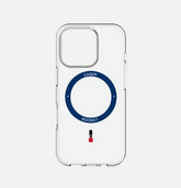 Slim Clear iPhone 16 Pro Case with Royal Blue MagSafe Ring - King's Guard | The Iconic Case