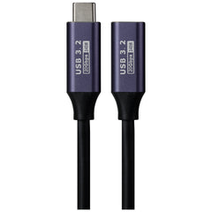 Maplin USB-C Male to USB-C Female Extension Cable - Black, 0.2m
