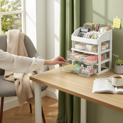 Multi-Layer Desktop Storage Box – Cosmetics, Jewelry & Stationery Organizer