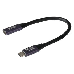 Maplin USB-C Male to USB-C Female Extension Cable - Black, 0.2m