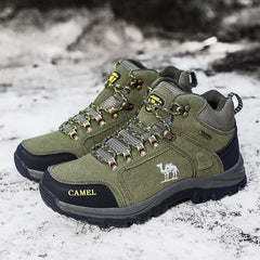 Camel men's non-slip hiking shoes by Adistore with rugged outdoor trekking soles and durable trail footwear design.