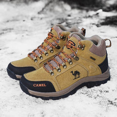 Camel men's non-slip hiking shoes by Adistore with rugged outdoor trekking design and durable trail footwear features.