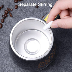 Automatic self-stirring coffee mug by Adistore, stainless steel with magnetic mixing, ideal for hot beverages and easy stirring.