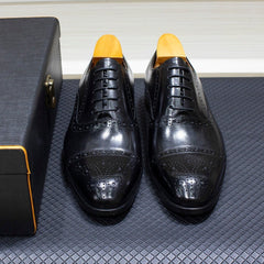 DESAI Formal British Men’s Leather Shoes – Breathable Oxford Wedding