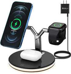 3in1 Magnetic Fast Wireless Charging Station for iPhone 12 & Apple Watch