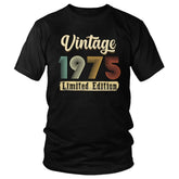 Classic Vintage 1975 T-Shirt for Men – Soft Cotton, Slim Fit Tee