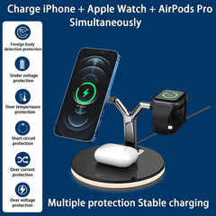 3in1 Magnetic Fast Wireless Charging Station for iPhone 12 & Apple Watch