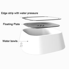 Adistore spill-proof plastic water bowl for dogs and cats, featuring anti-overflow design, ideal for pet feeding and hydration.