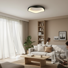 Modern Flower Design LED Ceiling Light – Circular Black, White & Grey Lamp