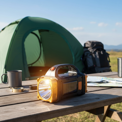 Rechargeable LED Flashlight – Solar & USB Power Bank for Camping