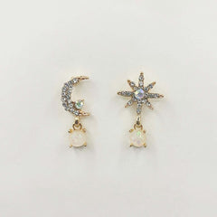 Andromeda Moon and Star Mismatch Earrings