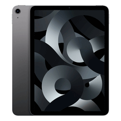 Refurbished grey iPad Air 5 (2022) 64GB Wi-Fi tablet from RefurbPhone with sleek design and high-resolution screen.