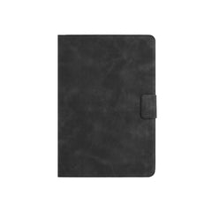 Black leather book flip case for iPad 12.9-inch 2022 with wallet compartments and magnetic closure by Phone Base