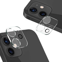 Clear iPhone 12-16 camera lens protector by Phone Base, fully covering the rear camera lenses for protection.