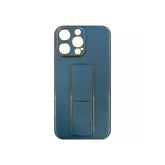 Blue iPhone 13 Vibe Stand Case by Phone Base featuring a built-in stand and protective shell.
