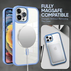 Blue Phone Base Vibe MagSafe Case for iPhone 15 and 16 Series, showing the sleek design and magnetic attachment features.