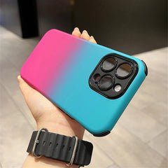 Blue and pink two-piece colour gradient case for iPhone 14 Series by Phone Base, featuring a sleek protective design.