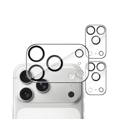 iPhone 17 series full camera lens protector by Phone Base, showing clear glass cover over multiple camera lenses on the back of the phone.
