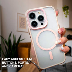 Pink Phone Base Vibe MagSafe Case for iPhone 15 and 16 series, showing the sleek, protective design with MagSafe compatibility.