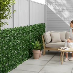 Artificial Ivy Hedge Panels – Faux Green Leaf Privacy Fence for Garden 50x100cm