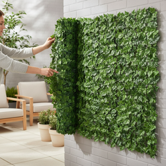Artificial Ivy Hedge Panels – Faux Green Leaf Privacy Fence for Garden 50x100cm