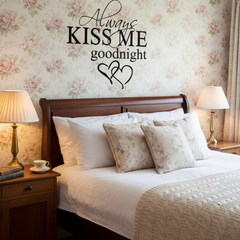 Kiss Me Goodnight Removable Wall Sticker – Couples Decor