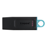 Kingston DataTraveler Exodia USB flash drive with 64GB capacity, black and blue design, and Phone Base branding.