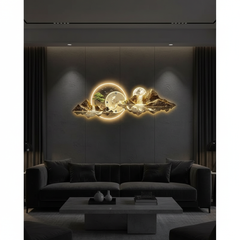 Design Luxury LED Wall Clock For Modern Living Room Decor