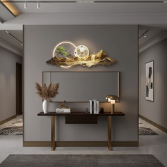 Design Luxury LED Wall Clock For Modern Living Room Decor