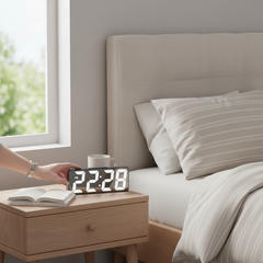 Zapcart Mirror LED Alarm Clock – Home Bedside Snooze Clock
