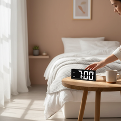 Zapcart Mirror LED Alarm Clock – Home Bedside Snooze Clock