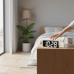 Zapcart Mirror LED Alarm Clock – Home Bedside Snooze Clock