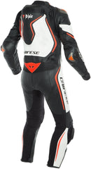 MISANO 2 Perforated 1PC LEATHER SUIT BLACK/WHITE/FLUO-RED