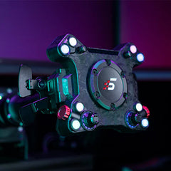 Simagic NEO X Hub modular DIY steering wheel button hub with customizable buttons on a racing steering wheel base.