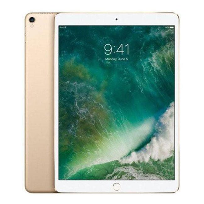 Refurbished iPad Pro 10.5-inch 2017 tablet with 64GB Wi-Fi from RefurbPhone, showing the sleek white front and screen display.