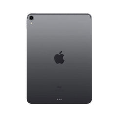 Refurbished iPad Pro 11 (2018) with 64GB storage, Wi-Fi, cellular, unlocked, shown with screen on and sleek design.