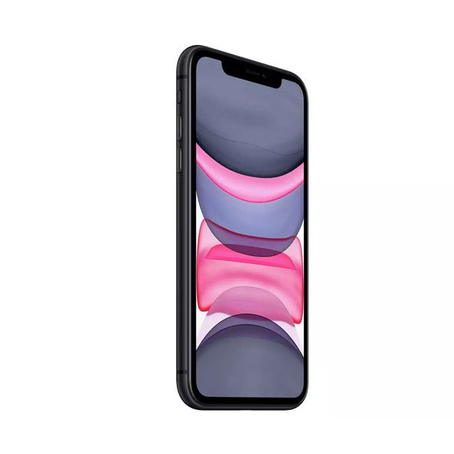 Refurbished iPhone 11 with 128GB storage, unlocked, showing the front display and sleek design of the mobile phone from RefurbPhone.