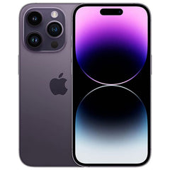 Refurbished iPhone 14 Pro with 256GB storage, unlocked status, featuring a sleek design and triple-camera system.
