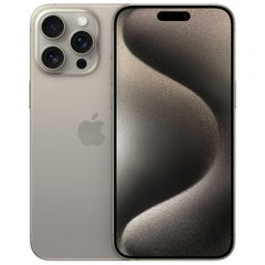 Refurbished iPhone 15 Pro Max 256GB unlocked mobile phone from RefurbPhone, showing the front screen and sleek design.