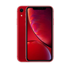 Refurbished iPhone XR 128GB unlocked mobile phone with colorful display and sleek design by RefurbPhone.
