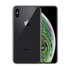 Refurbished iPhone XS Max with 64GB storage, unlocked mobile phone by RefurbPhone, showing the front display and sleek design.