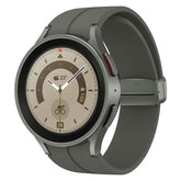 Refurbished Samsung Galaxy Watch 5 Pro 45mm Cellular smartwatch with black band, displayed on a white background.