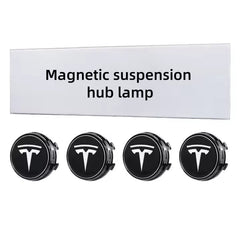 4pcs 56mm Hub Light For Tesla model Y X 3 S Car Wheel Caps Light Center Cover Lighting Cap Floating Illumination LED decorate