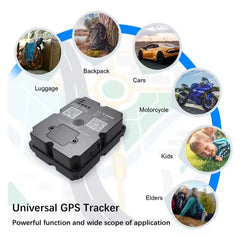 Eliteridegear 4G GPS motorcycle and vehicle tracker showing device with interface for real-time 30-day tracking and anti-theft security